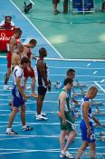Travel photography:Start of the 100m Men´s Semi-Final showing the later champion Christophe Lemaître, Spain