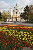 Travel photography:The Karlskirche with gardens, Austria