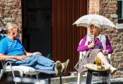 Travel photography:Local residents enjoy a summer day in Bruges, Belgium