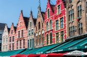 Travel photography:Houses on the main (market) square in Bruges, Belgium