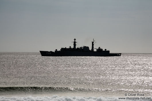 Military ship off the Arraial-do-Cabo coast