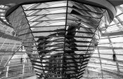 Travel photography:Mirror construction in the glass cupola, Germany