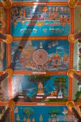 Travel photography:Painted ceiling of a temple at the Vipassara Dhara Buddhist Centre near Odonk (Udong), Cambodia