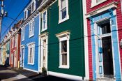 Travel photography:Row of wooden houses in St. John´s Gower street, Canada