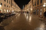 Travel photography:Dubrovnik main street by night, Croatia