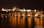 Travel photography:View of the Charles Bridge with Castle and Moldau (Vltava) river, Czech Republic