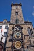 Travel photography:Astronomical clock and city hall tower on the old town square, Czech Republic