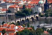 Travel photography:Charles bridge with Moldau (Vltava) river, Czech Republic