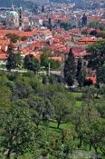 Travel photography:View of Prague from the orchards at Strahov Monastery, Czech Republic