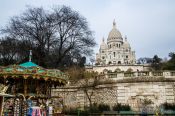 Travel photography:The Sacre Coeur Basilica in Paris´ Montmartre district, France