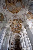 Travel photography:Baroque interior of the St. Georg and Jakobus church in Isny , Germany