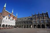 Travel photography:Main square in the city centre of Lübeck, Germany