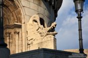Travel photography:Dragon sculpture in the Fisherman´s Bastion at Budapest castle, Hungary