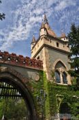 Travel photography:Tower and gate at Budapest Vajdahunyad castle, Hungary