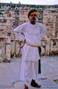 Travel photography:Guard in the Jodhpur Castle, India
