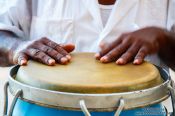 Travel photography:Hands playing the drum in Boca del Rio, Mexico