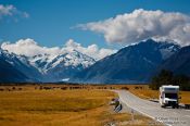 Travel photography:Camper van in Mount Cook National Park, New Zealand