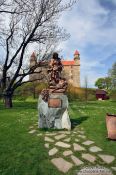 Travel photography:Statue of St. Elisabeth of Thuringia at Bratislava castle, Slovakia