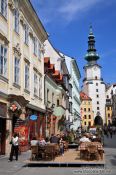 Travel photography:Bratislava city centre with St. Michael´s gate in the back, Slovakia