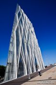 Travel photography:Modern office building at the Barcelona Forum, Spain