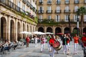 Travel photography:Musicians on plaza nueva in Bilbao, Spain