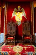Travel photography:Royal throne inside the Alcazar in Segovia, Spain