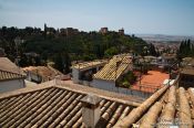 Travel photography:View of the Alhambra from Granada`s Albayzin district, Spain