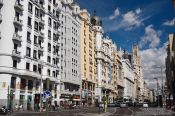 Travel photography:Houses along the Gran Via in Madrid, Spain