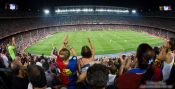 Travel photography:Spectators in Camp Nou between fury and ..., Spain