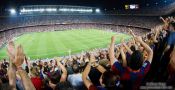 Travel photography:... joy! Spectators celebrate the 2:1 lead for Barcelona., Spain