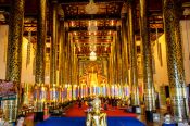 Travel photography:Interior of the Wat Chedi Luang Worawihan temple in Chiang Mai, Thailand