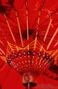 Travel photography:Red parasol close-up, Thailand