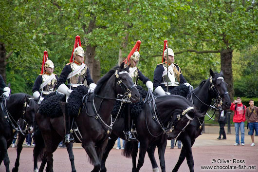 Parade of the horse guard outside London´s Buckingham Palace