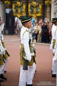 Travel photography:Soldiers parading outside London´s Buckingham palace, United Kingdom, England
