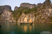 Travel photography:A Junk ship in Halong Bay , Vietnam