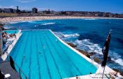 Travel photography:Swimming pool with Bondi beach, Australia