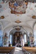 Travel photography:Baroque interior of the St. Gallus church in Bregenz, Austria