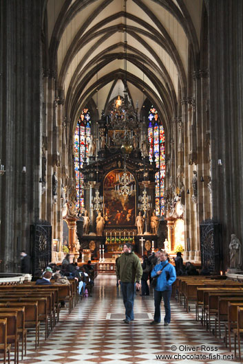 Main altar inside Stephansdom cathedral