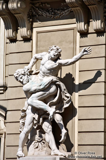 Sculpture of Heracles with Antaeus in Vienna´s Hofburg 