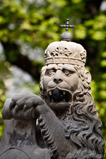 Stone lion sculpture in Vienna´s Hofburg 