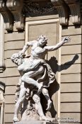 Travel photography:Sculpture of Heracles with Antaeus in Vienna´s Hofburg , Austria
