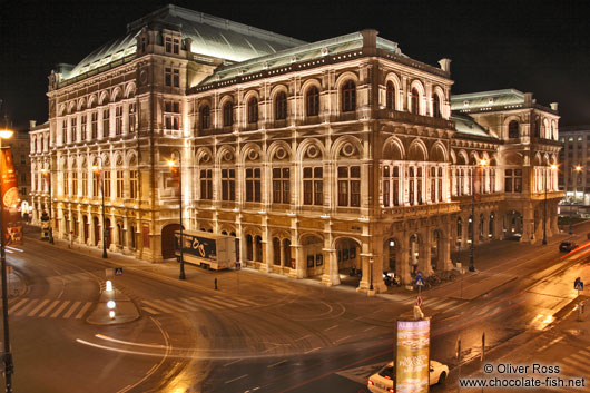 The Vienna State Opera by night
