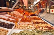 Travel photography:Vienna Naschmarkt nuts and dried fruit , Austria