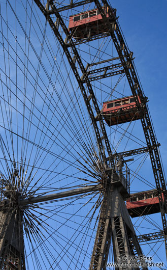 Detail of the old iron ferris wheel from 1897 at Vienna´s Prater