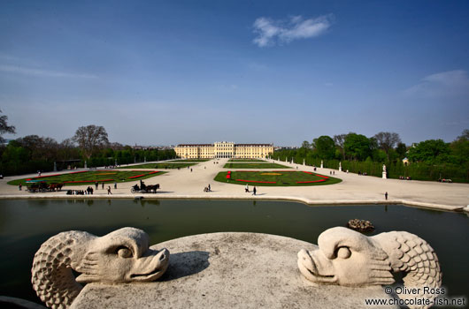View of Schönbrunn palace and gardens