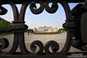 Travel photography:Belvedere palace viewed through cast iron gate, Austria