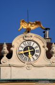 Travel photography:Schönbrunn palace clock with golden goose, Austria