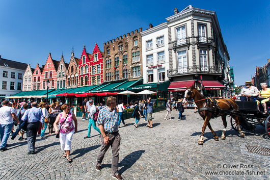 Houses on the main (market) square in Bruges