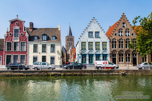 Houses along a canal in Bruges