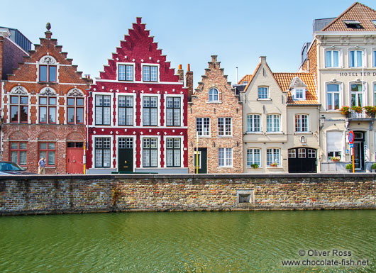 Houses along a canal in Bruges